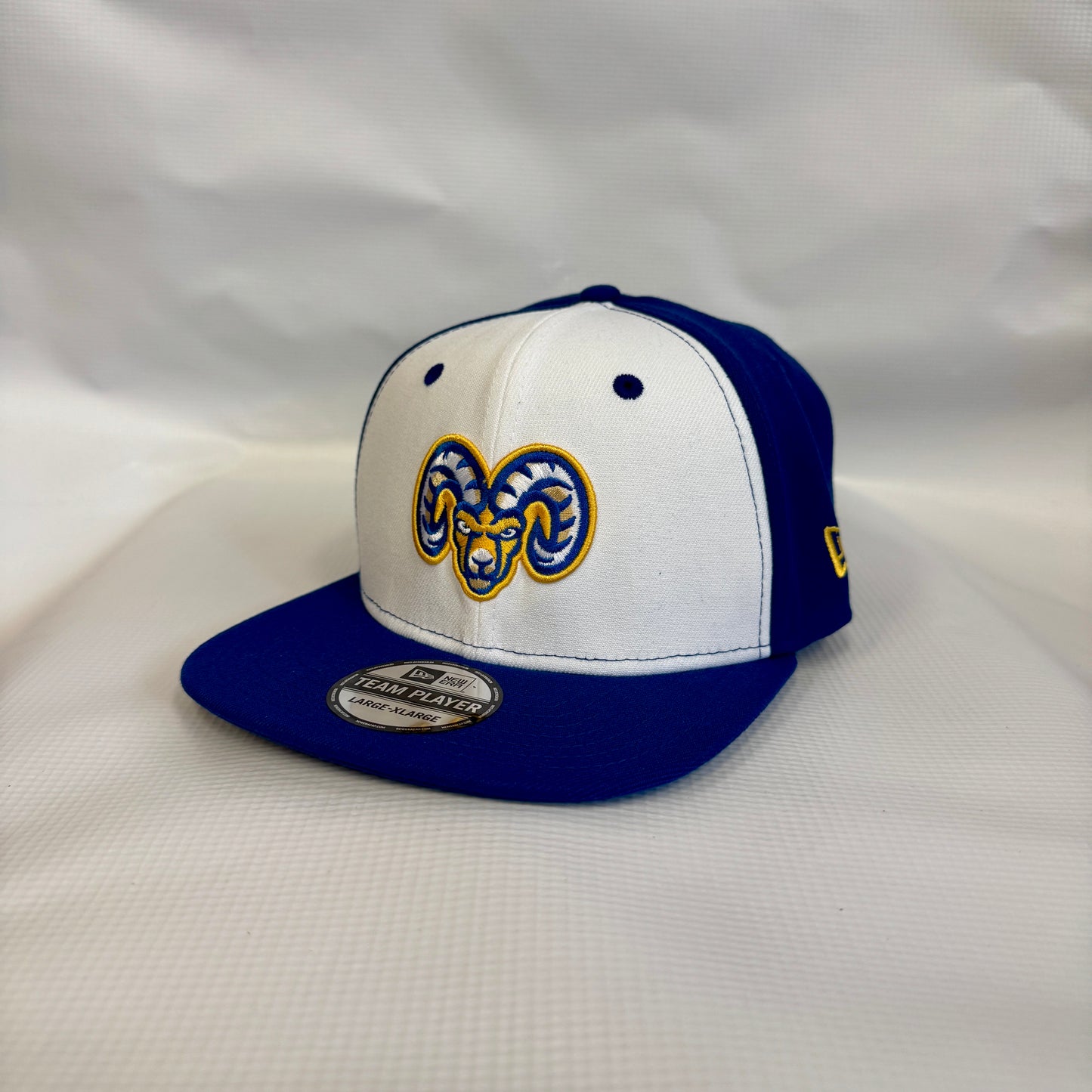 New Era Team Player Stretch Fit Bighorn Hat (Blue/White)