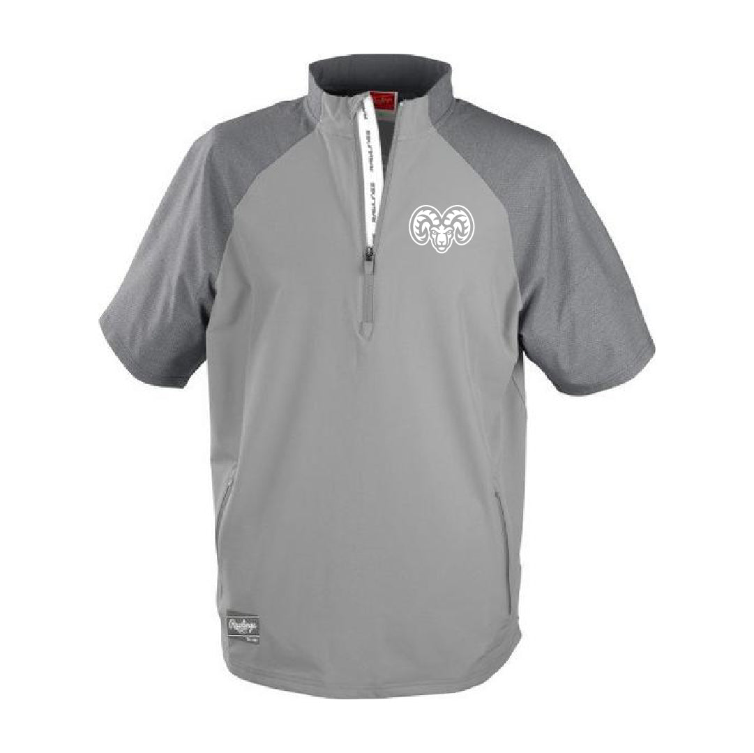 Rawlings ColorSync Short Sleeve Cage Jacket (Grey w/ Bighorn Logo)