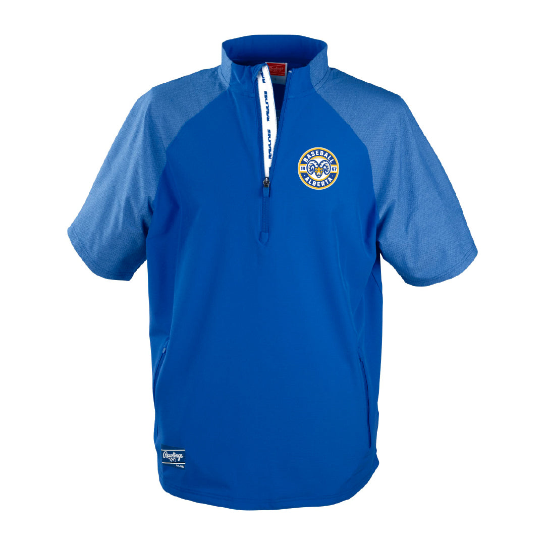 Rawlings ColorSync Short Sleeve Cage Jacket (Royal w/ Badge Logo)