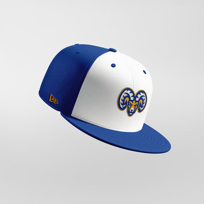 New Era Team Player Stretch Fit Bighorn Hat (Blue/White)