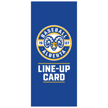 Baseball Alberta Official Line-Up Card